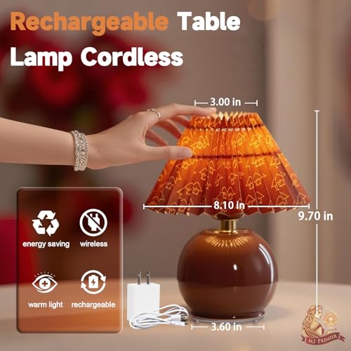 Pleated Cordless Table Lamp