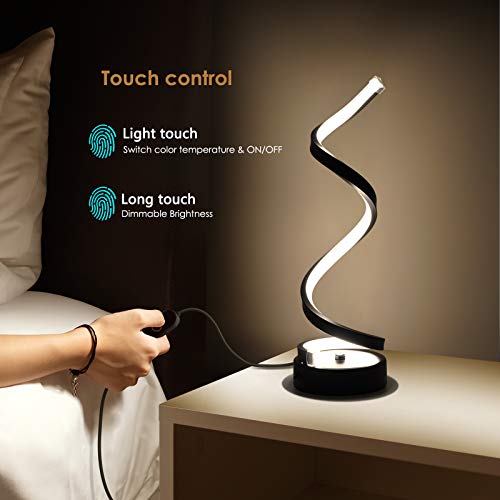 Black Spiral LED Table Lamp