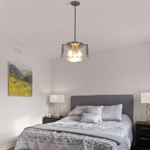 Glass Drum Chandelier for Dining Room