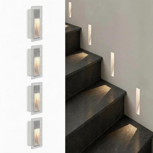 4 Pack Trimless Recessed Step Lights 2W 3000K Stair Light (4 Count)