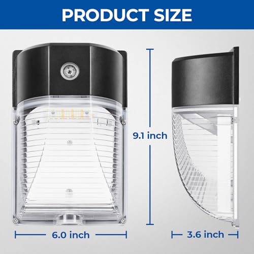 26W LED Wall Pack Light with Dusk to Dawn Sensor (2 Count)