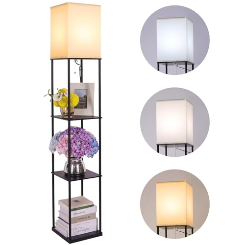 Floor Lamp with Shelves