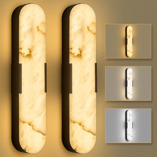 Alabaster Wall Sconce Set of Two
