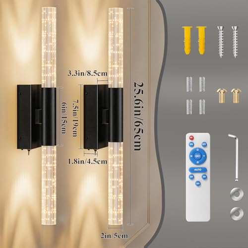 Battery Operated Wall Sconces Set of 2
