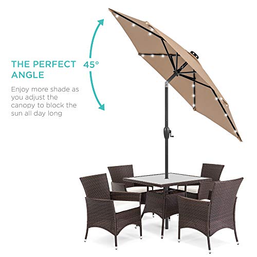 7.5ft Solar Umbrella LED Lighted Patio Umbrella