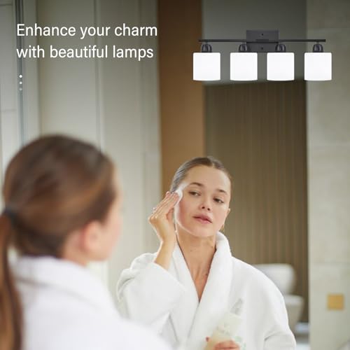 4 Light Black Bathroom Vanity Light