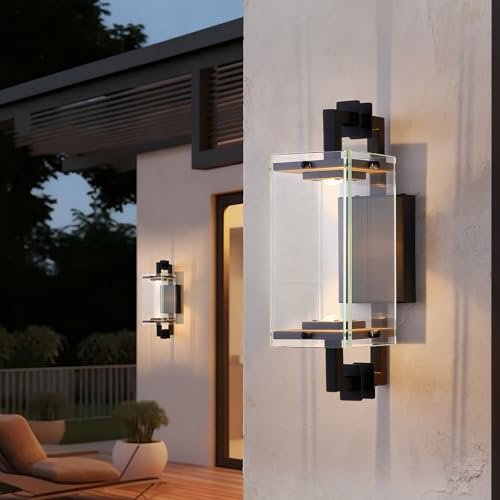 Modern Black Patio Wall light Fixture LED Warm 3000K Triac Dimmable