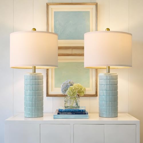 23" Light Blue Table Lamps Set of 2 (2 Count)