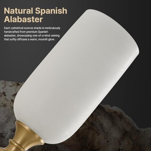 21.6" Natural Alabaster Sconce