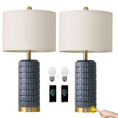 Touch Bedside Table Lamps with USB Ports for Bedroom