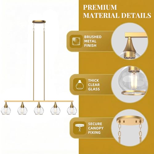 Gold Kitchen Island Linear Pendant Light