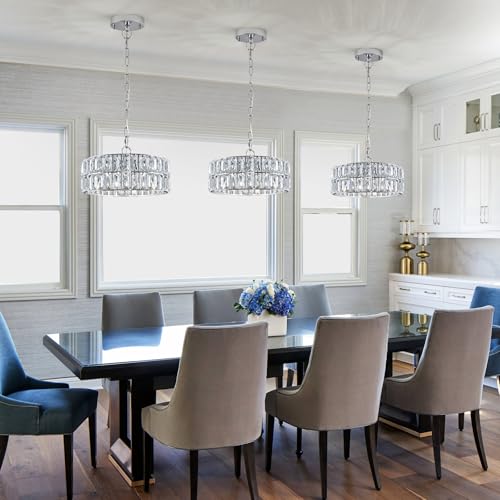 Chrome Crystal Chandelier 12" Modern Ceiling Pendant Light 3