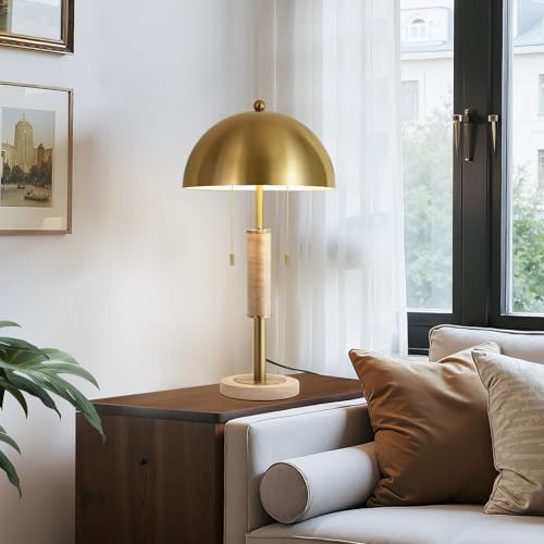 24" Modern Table Lamps Set of 2 for Living Room Gold Metal Nightstand Lamp with High (2 Count)
