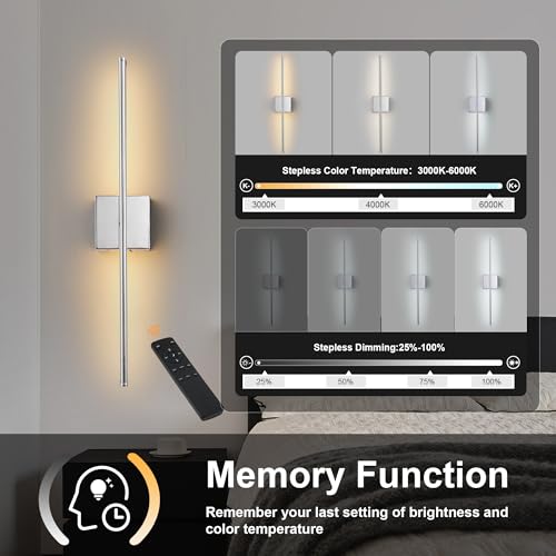 Rechargeable Wall Sconces Battery Operated Set of 2 (2 Count)