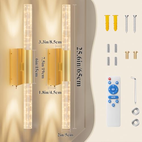 Battery Operated Wall Sconces Set of 2