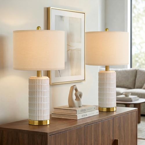 Ceramic Table Lamps Set of 2 for Bedroom Living Room (2 Count)