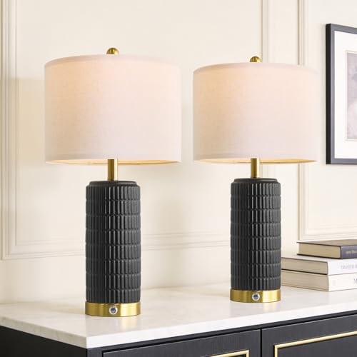 Ceramic Table Lamps Set of 2 for Living Room (2 Count)