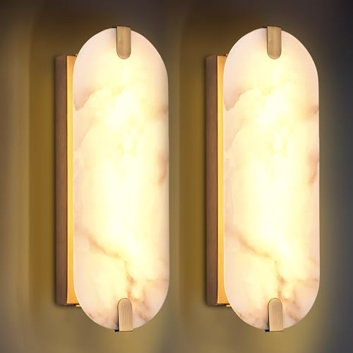 14.17in Alabaster Wall Sconces (2 Count)