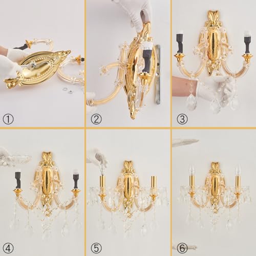 Gold Traditional Crystal Wall Sconce