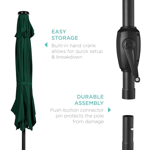 7.5ft Solar Umbrella LED Lighted Patio Umbrella