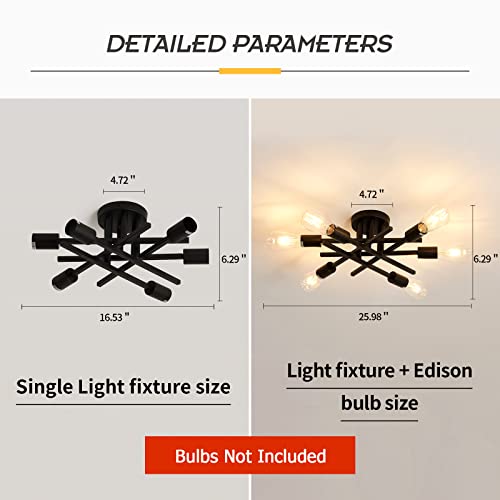 Semi Flush Mount Modern Ceiling Light Fixture