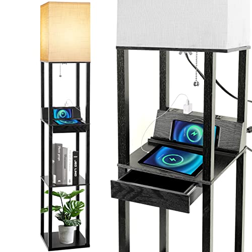 Floor Lamp with Shelves