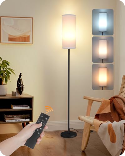 Set of 2 Dimmable Floor Lamps for Living Room with 2 Remotes and Foot Switch (2 Count)