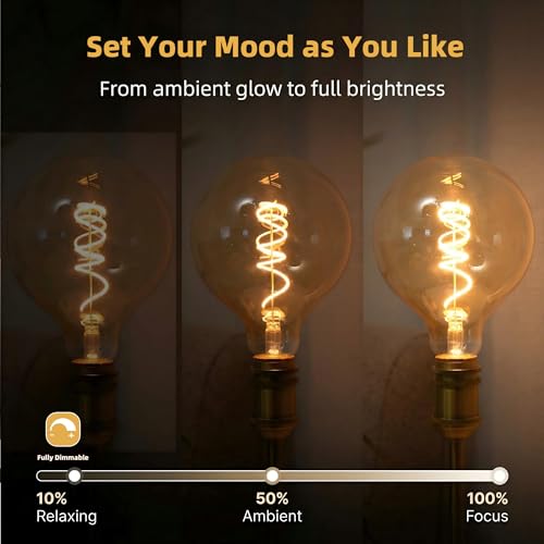 G125 G40 Large Vintage LED Edison Bulb (2 Count)