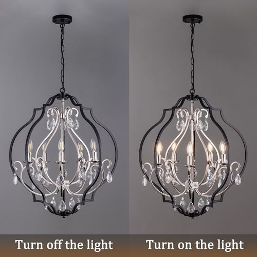 Black Crystal Chandeliers for Dining Room