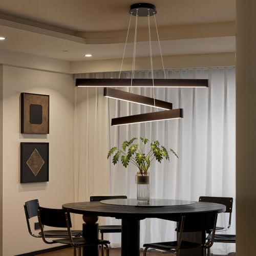 3 Light Solid Wood Black Linear Pendant Light (3 Count)