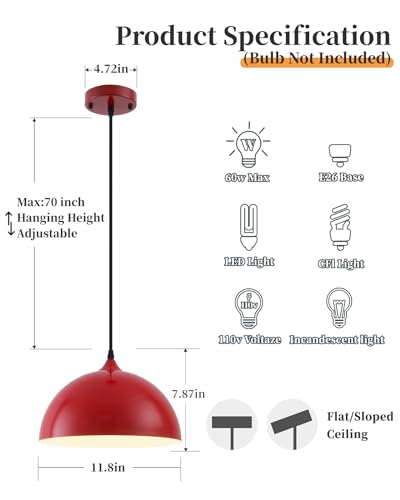 Industrial Pendant Light Fixtures (3 Count)