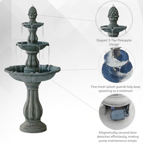 51" 3 Tier Outdoor Waterfall Fountain