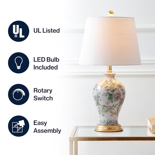 Grace 24" French Country Floral Urn Ceramic Lamp