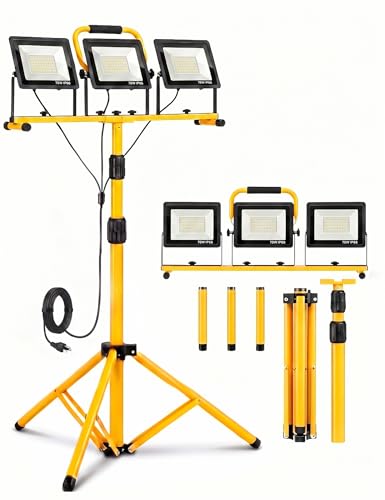 21000 Lumen LED Work Light with Stand for Job Site Garage
