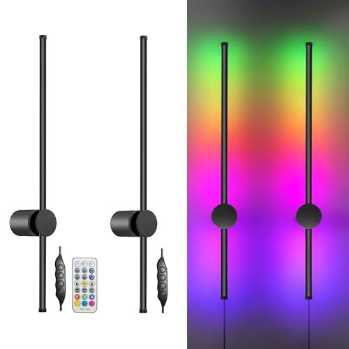 RGB LED Wall Sconces Set of Two with Remote (2 Count)
