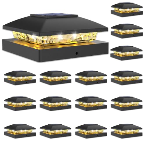 20 Pack Black Solar Post Cap Lights Fit 4x4 Fence Deck Post (20 Count)