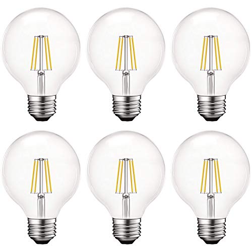 Vintage G25 LED Globe Light Bulbs 60W Equivalent (6 Count)