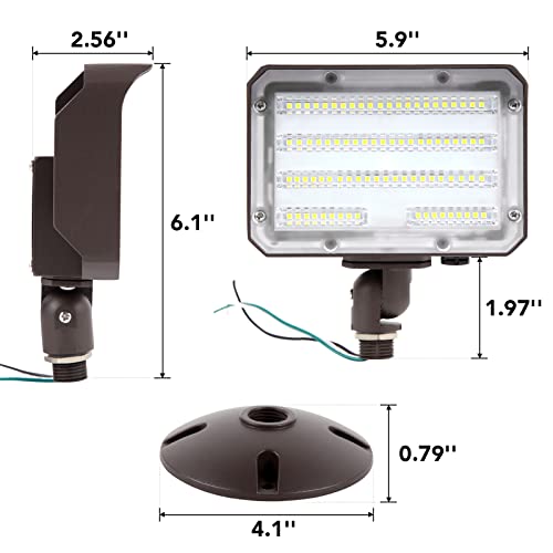 60W LED Flood Light Dusk to Dawn Knuckle floodlight 5000K 7800Lm ETL Listed