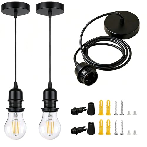 UL Listed]Black Pendant Light Kit Industrial