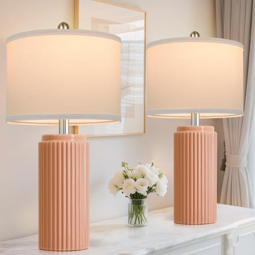 23.5’’ Orange Table Lamps for Bedroom Set of 2 (2 Count)