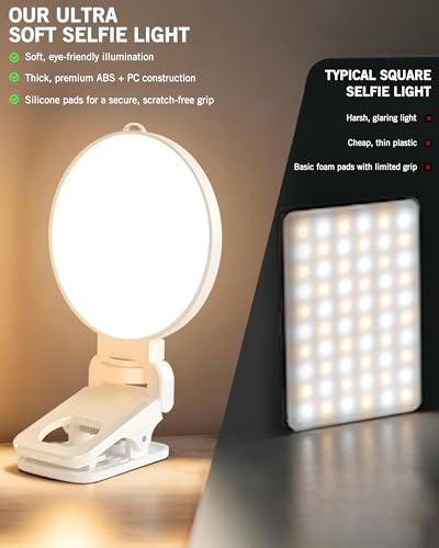3 Color Soft Selfie Light Phone Light with Clip