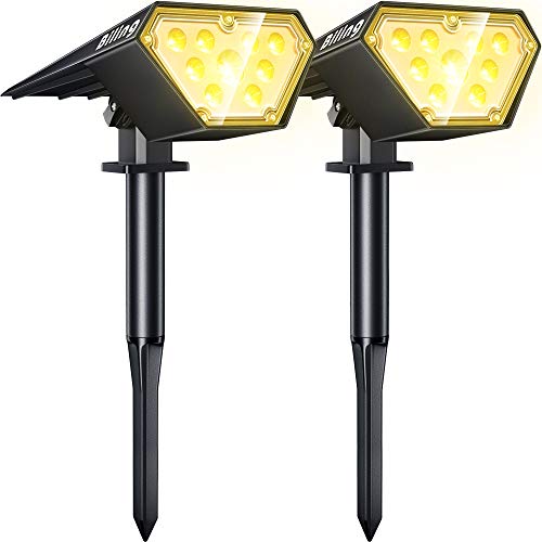 Solar Spot Lights Outdoor Bright 700 Lumen 3000K Warm White 2 Pack (2 Count)