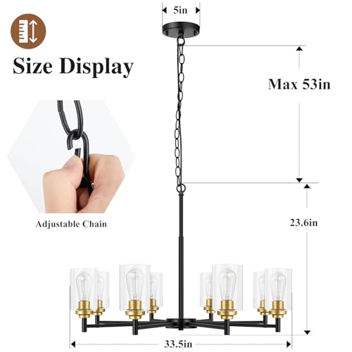 D33.5" Chandelier for Dining Room (8 Count)