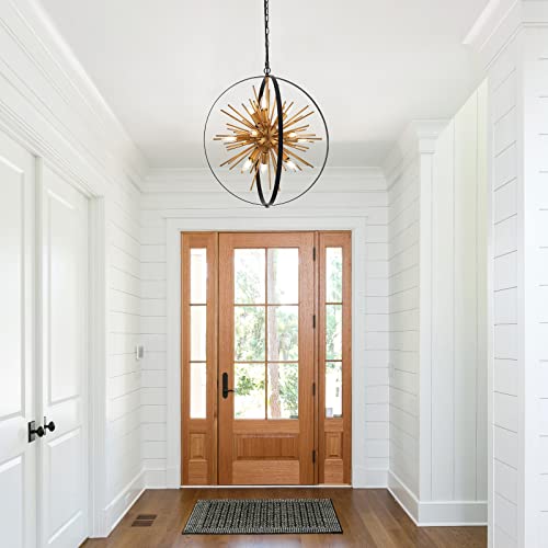 23.2" Black Gold Globe Sputnik Chandelier