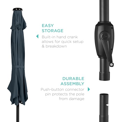 7.5ft Solar Umbrella LED Lighted Patio Umbrella