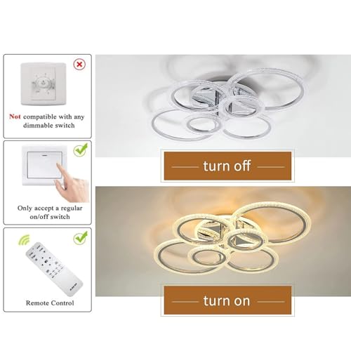 Modern LED Flush Mount Ceiling Light with Remote