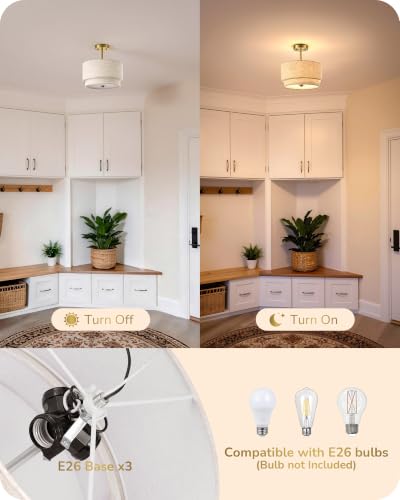 12.6Inch Semi Flush Mount Ceiling Light