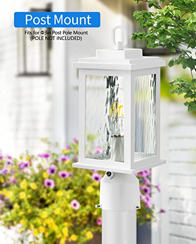 White Outdoor Post Light Hardwired 120V (2 Count)
