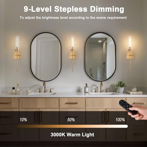 Wireless Wall Sconces with Remote Control (2 Count)