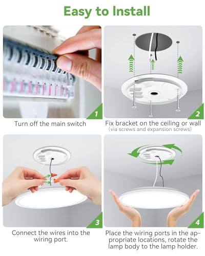10 Pack 12 Inch LED Flush Mount Super Slim 28W 3200lm LED Ceiling Light (10 Count)